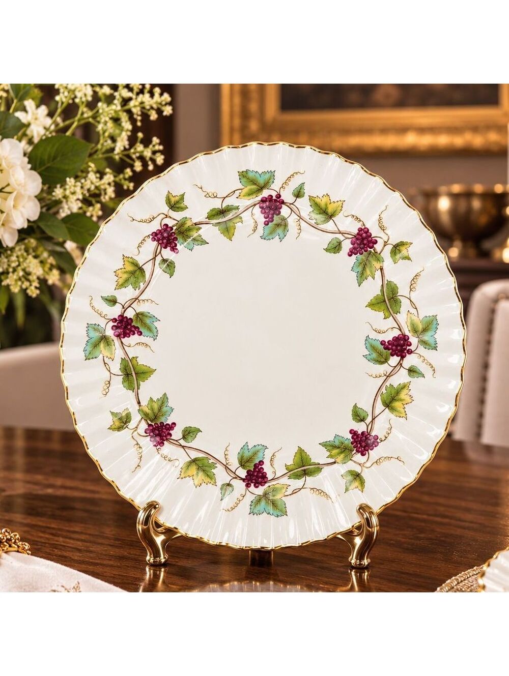 Vintage Royal Worcester Bacchanal Dinner Plate 10.5" Bone China England